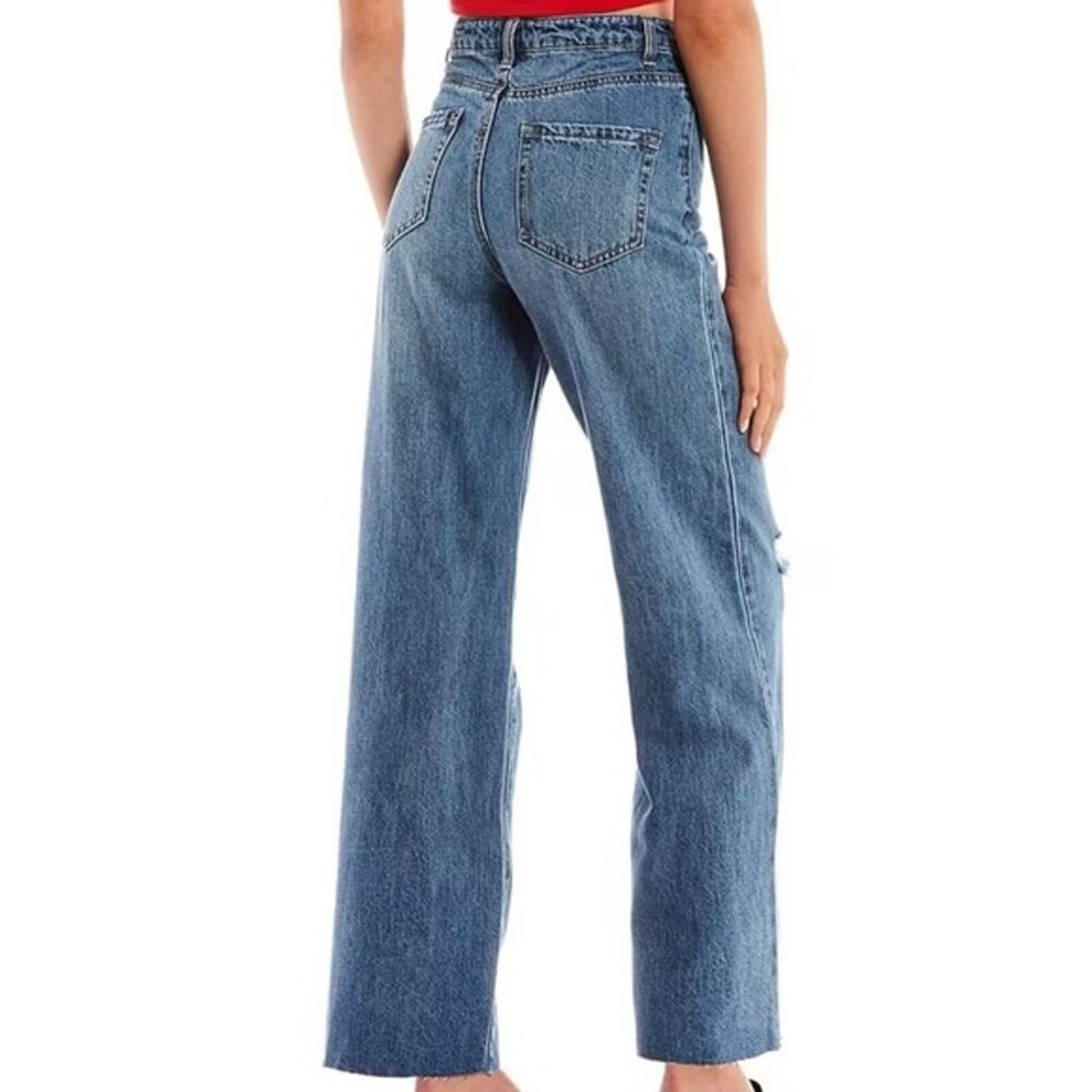 size 15 NWOT‎ GB Gianni Bini wide flare leg distressed jeans